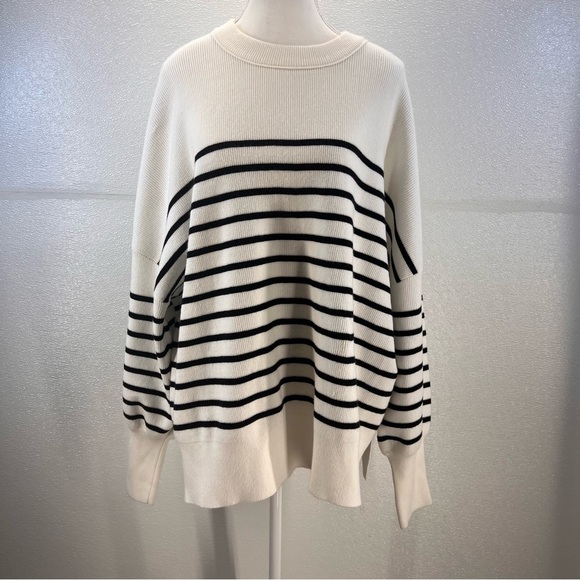 NWT Oversized Batwing Sweaters 2024 Fall Outfits Crewneck Ribbed Knit Side Slit - Picture 7 of 17